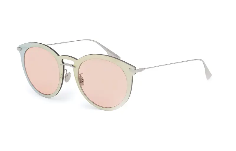 DIOR Metal Oval Sunglasses Women's Silver