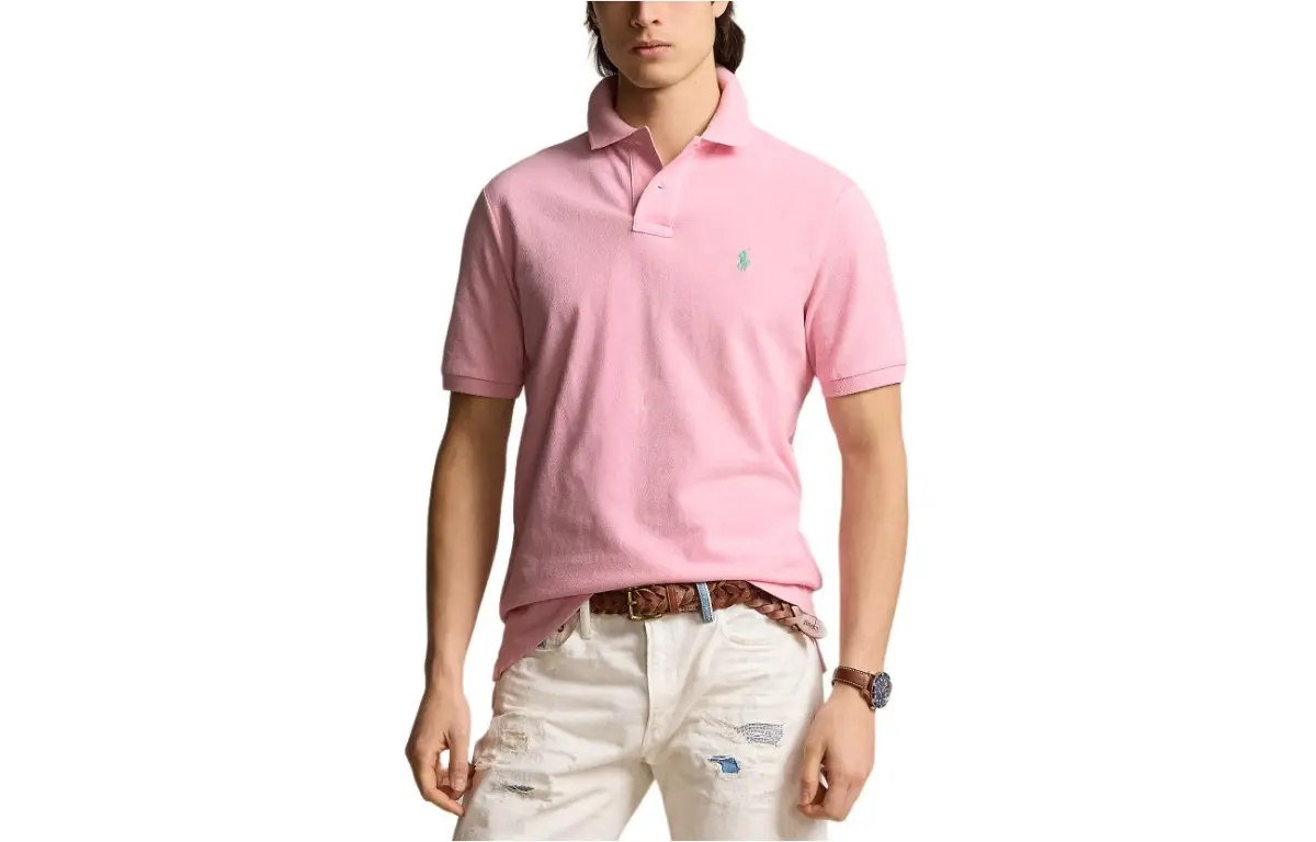Polo Ralph Lauren SS24 Polo Shirt Custom Slim Fit Men's Pink