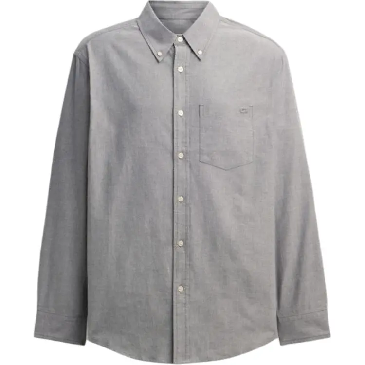 COACH Shirts Men's Gray Pointed Collar Moderate