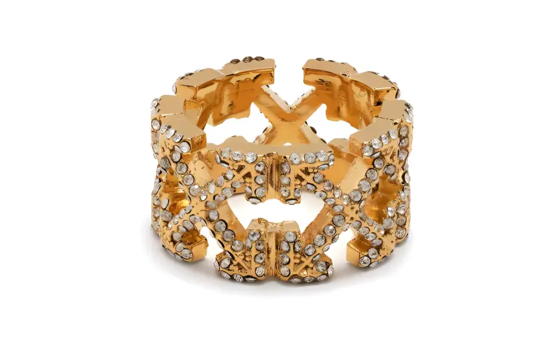 OFF WHITE Brass Rings Unisex Gold