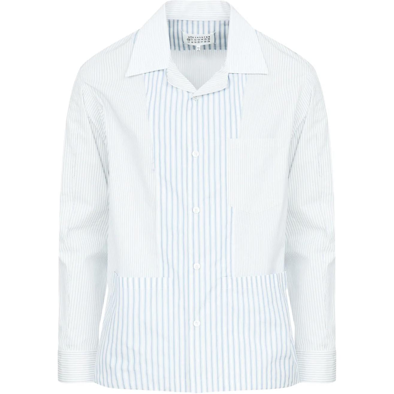 Мужская футболка Maison Margiela (синяя в полоску)