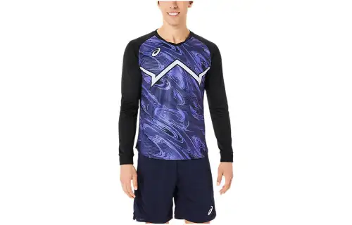 ASICS Sweatshirts Men's Blue Crew Neck Moderate Other