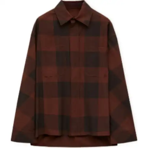 LOEWE Shirts Men's Black Brown Pointed Collar Moderate Other
