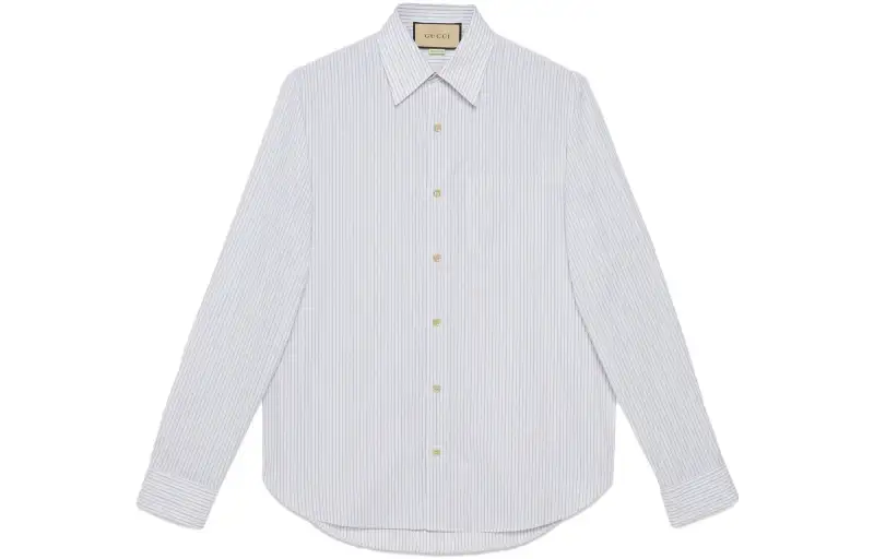 GUCCI Shirts Men's White Pointed Collar Moderate Other