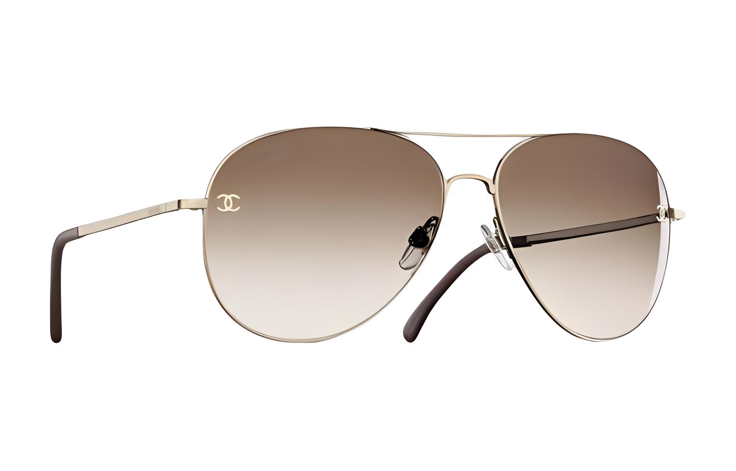 Женские солнцезащитные очки Chanel Aviator (золотые) — фото 3