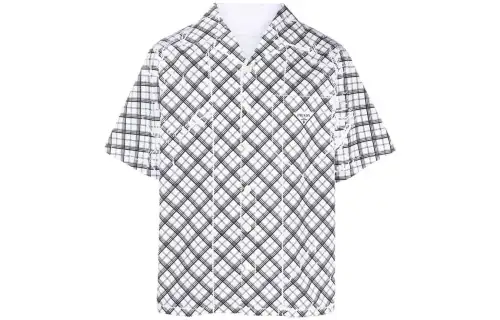 PRADA Shirts Men's White Cuban Collar Moderate Other