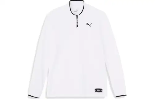 PUMA Polo Shirts Men's White Polo Collar Moderate Straight Fit