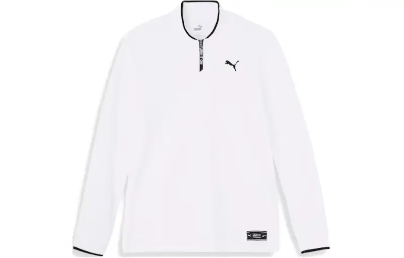 PUMA Polo Shirts Men's White Polo Collar Moderate Straight Fit