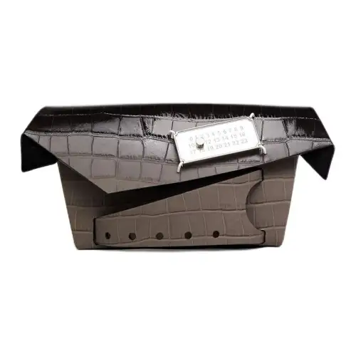 Maison Margiela Leather One Shoulder Clutch Small Women's Black