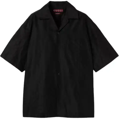 GUCCI Gg Faille Collared Short Sleeve Shirt