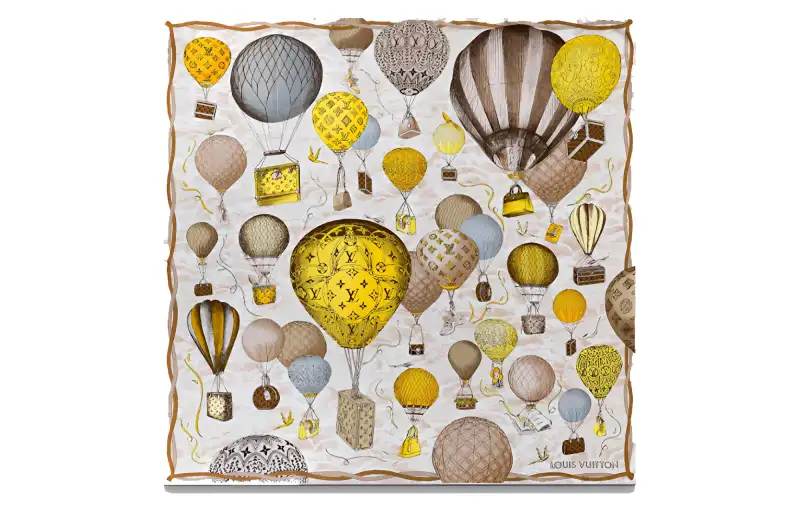 LOUIS VUITTON Up And Away Silk Scarves Women's