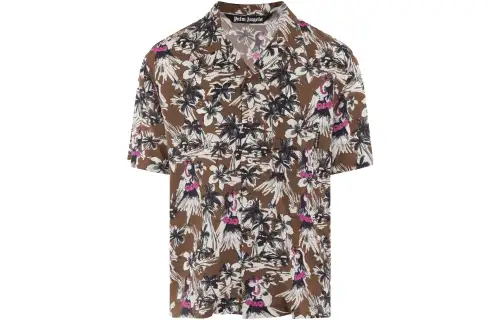 PALM ANGELS Floral-print Short-sleeved Shirt