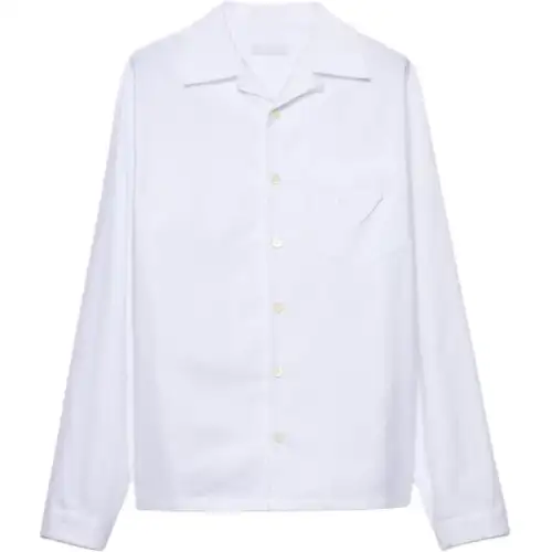 PRADA Shirts Men's White Lapel Moderate