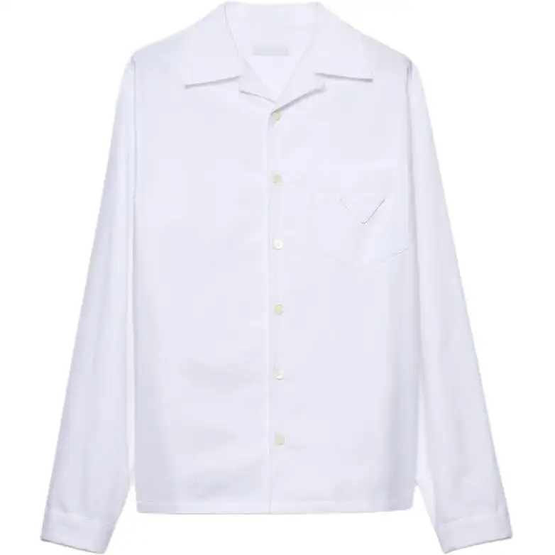 PRADA Shirts Men's White Lapel Moderate