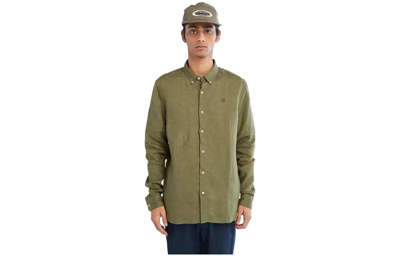 Timberland Shirts Men's Green Lapel Moderate Other