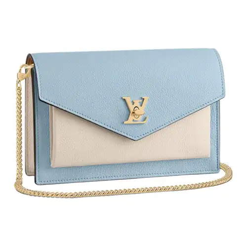 LOUIS VUITTON Mylockme Cow Leather/Fiber Lining Chain Bag, Clutch, Crossbody Bag, Shoulder Bag Women's Sky Blue