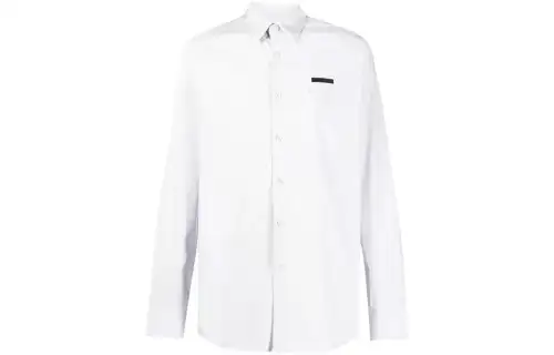 PRADA Shirts Men's White Pointed Collar Moderate Other
