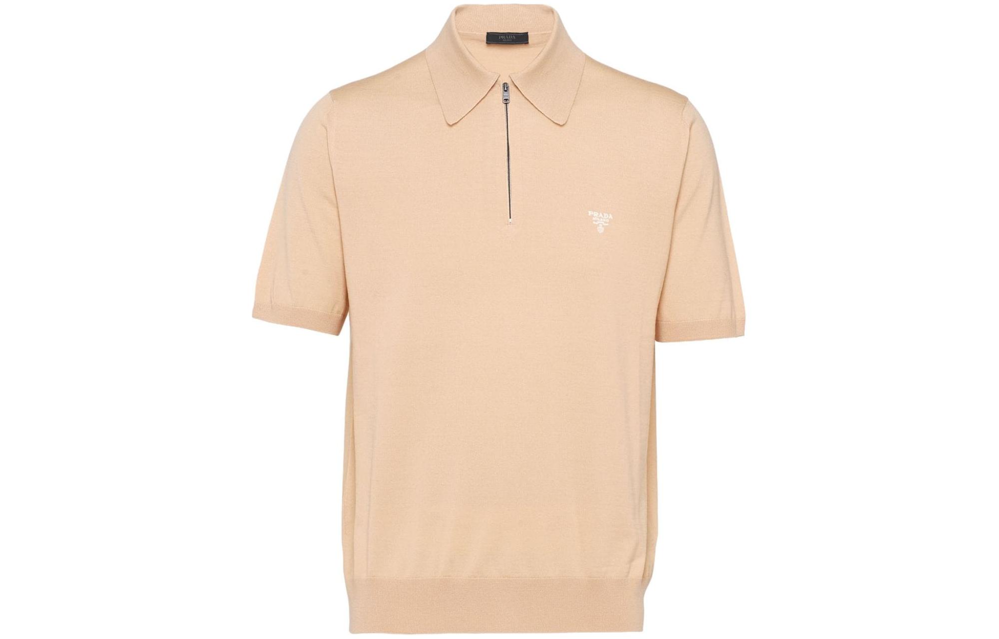 PRADA Logo embroidered Wool Polo Shirt