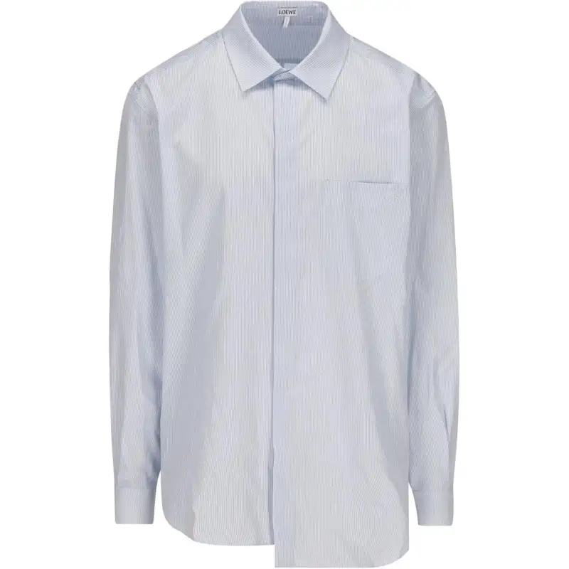 LOEWE Pinstriped Asymmetric Button-Up Shirt