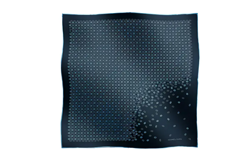 HERMES Maillons Scarves Men's Marine Blue
