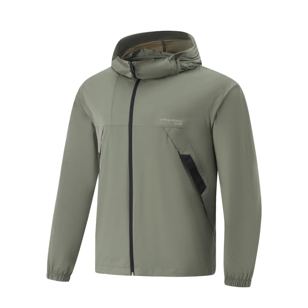 Li Ning Breathable UV Protection Sun Protection Clothing Men's Tea Green
