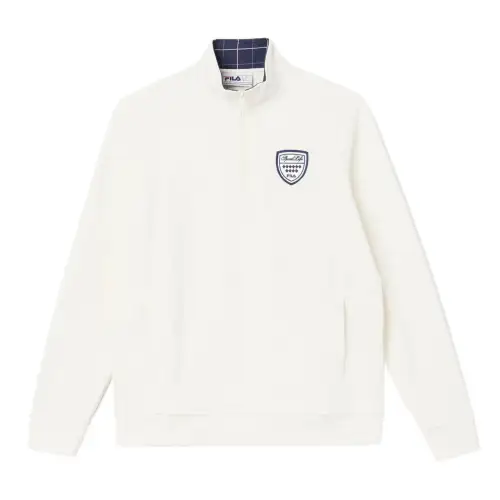 FILA Sweatshirts Men's White Stand Collar Moderate