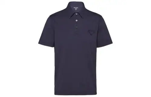 Prada triangle-logo cotton polo shirt
