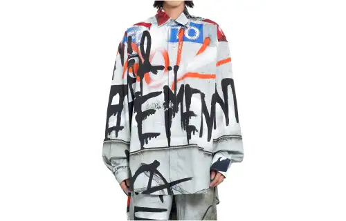 Vetements Graffiti Printed Buttoned Shirt