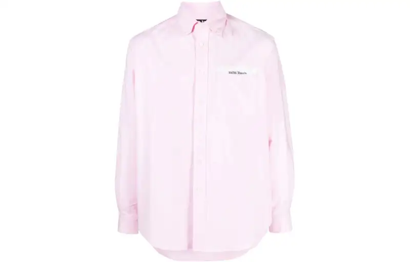 Palm Angels logo-patch cotton shirt