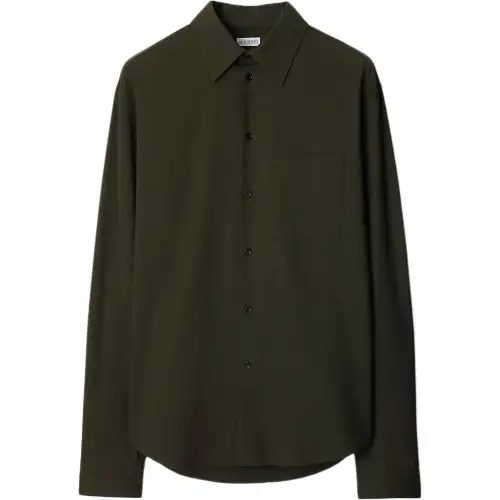 Burberry Shirts Men's Green Pointed Collar Moderate Other