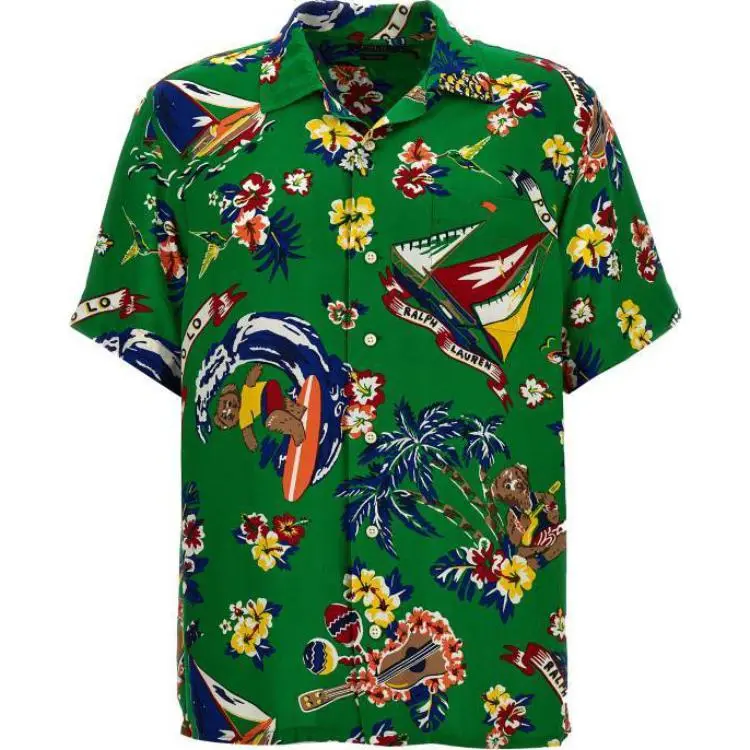 Polo Ralph Lauren Bear Surfer Printed Buttoned Shirt