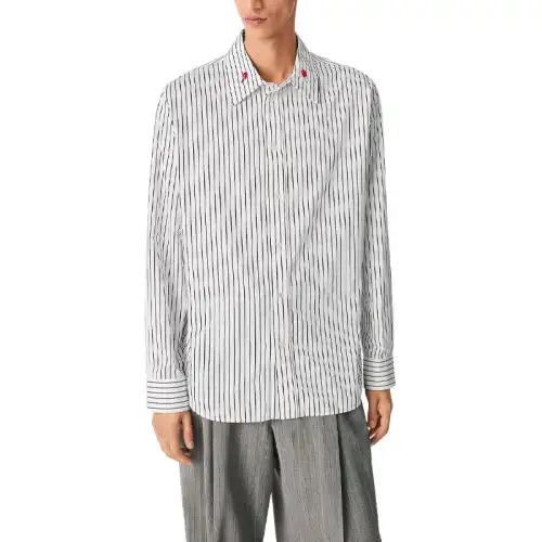 Bottega Veneta Box Pleated Striped Shirt