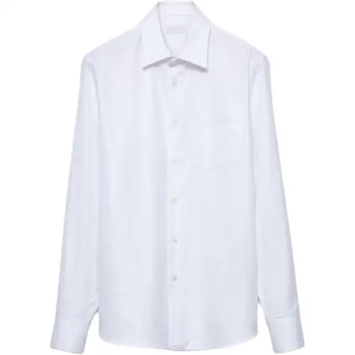 PRADA Shirts Men's White Lapel Moderate Other