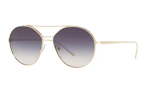 PRADA Metal Irregular Shape Sunglasses Unisex Gold