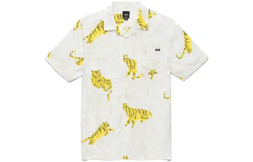 Vans Shirts Men's Beige Cuban Collar Moderate Other