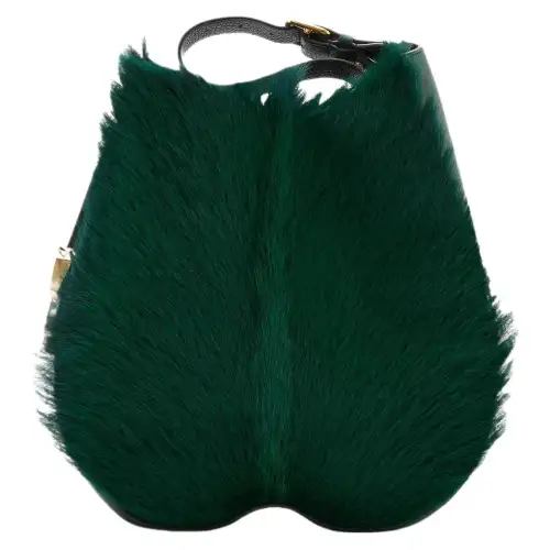 Burberry Goatskin With Calfskin Handbag, Shoulder Bag Medium Women's Vine Green