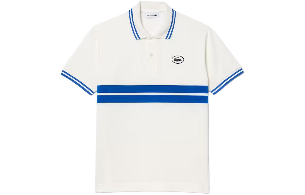 Мужская футболка-поло LACOSTE PH7447-IUP (бело-синяя)