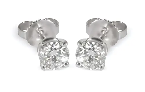 TIFFANY & CO. Platinum Stud Earrings Women's Silver