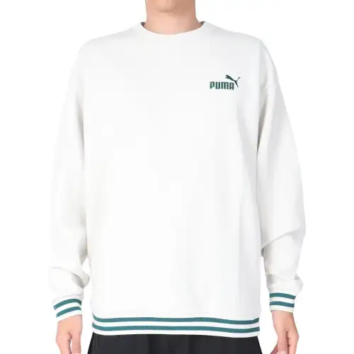 PUMA Sweatshirts Men's White Crew Neck Moderate Other
