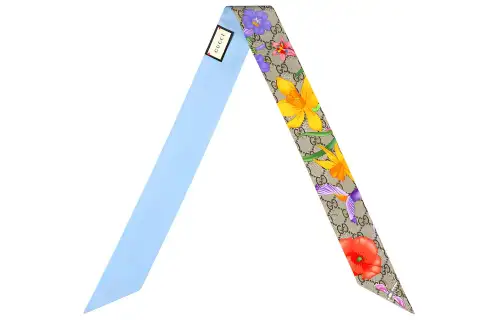 GUCCI Flora Pastoral Mulberry Silk Scarves Women's