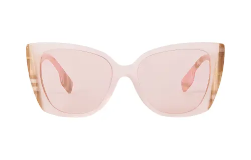 Burberry Plate Frame Irregular Shape Sunglasses Unisex Pink