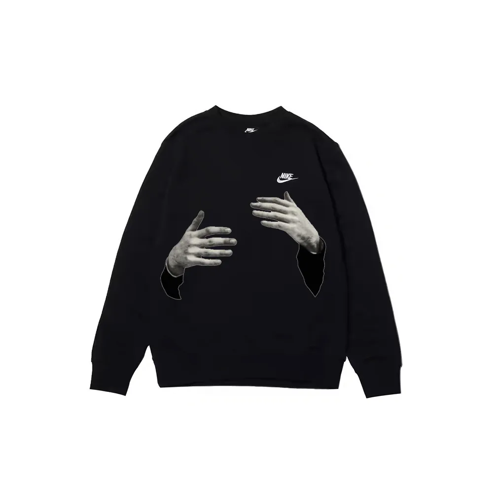 Nike Sweatshirts Men's Black Crew Neck Moderate Regular