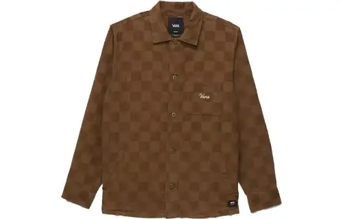 Vans Woll Shirts Men's Brown Lapel Moderate Shirt