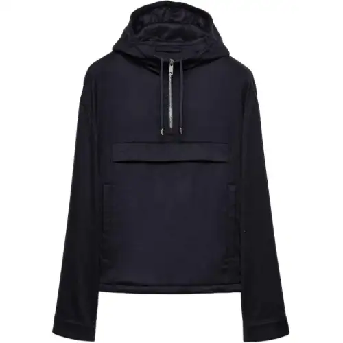 PRADA Sweatshirts Men's Blue Hooded Moderate Regular
