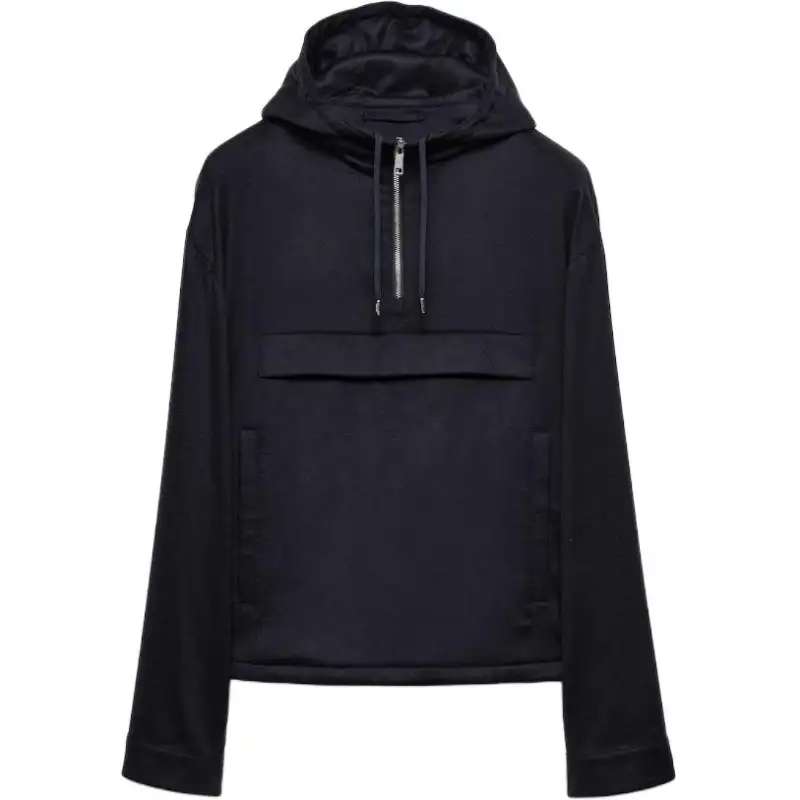 PRADA Sweatshirts Men's Blue Hooded Moderate Regular