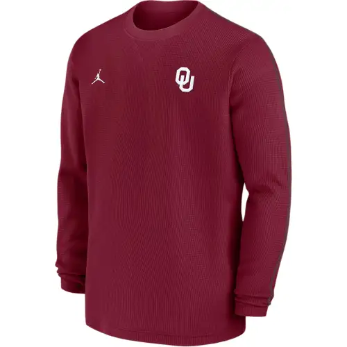 Jordan Oklahoma Sooners Sideline Coach Men's Jordan College Long Sleeve Top