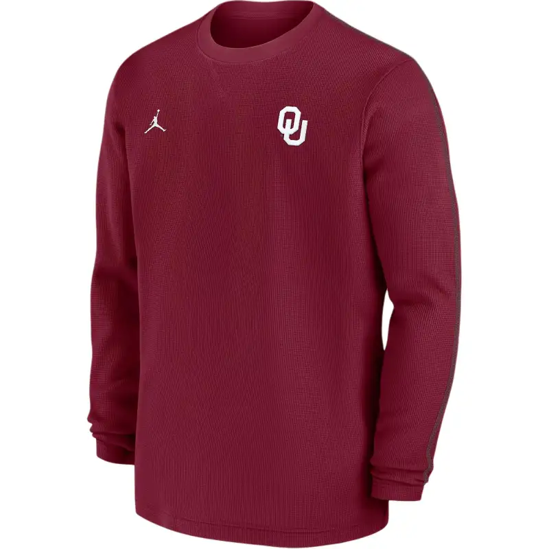 Jordan Oklahoma Sooners Sideline Coach Men's Jordan College Long Sleeve Top