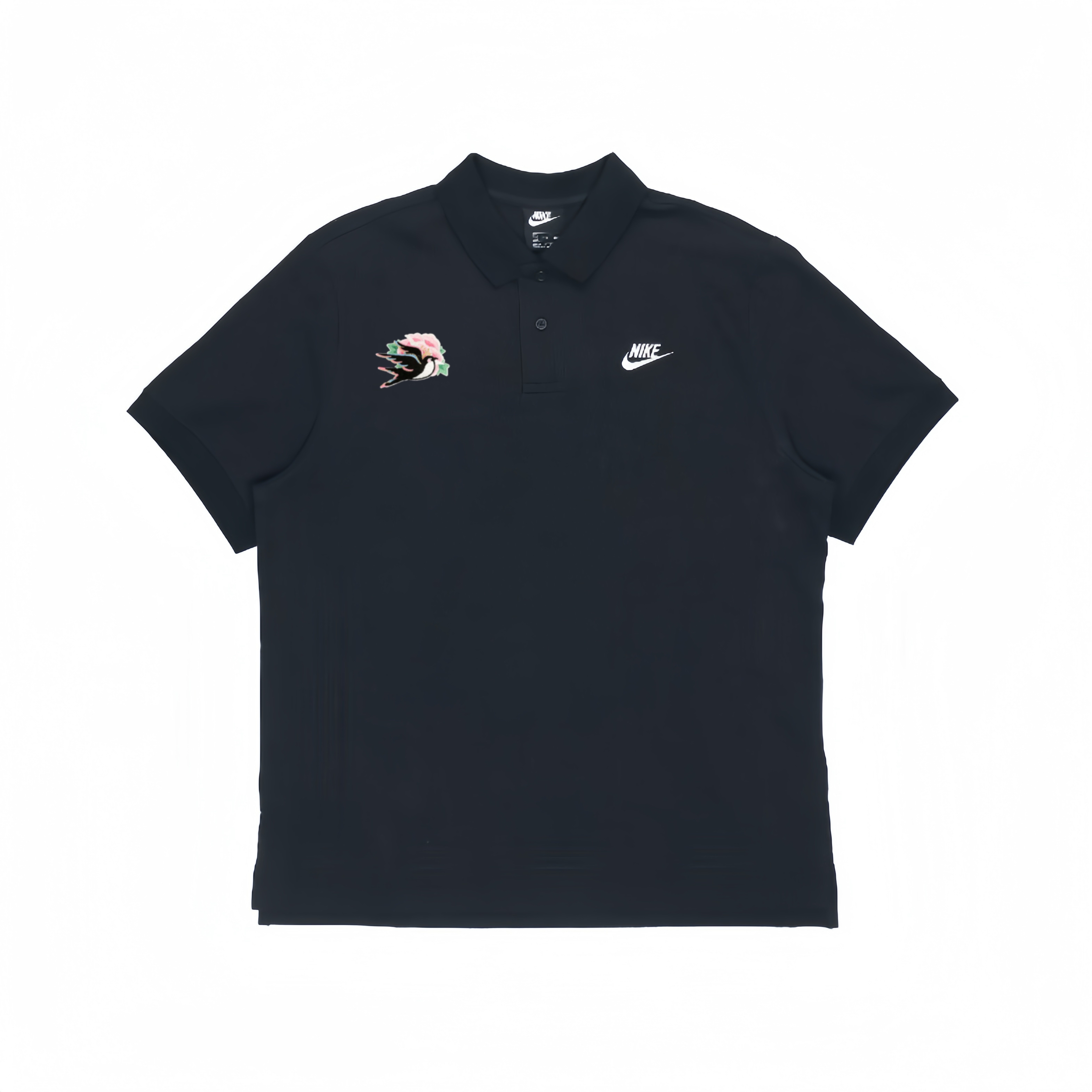 Nike, uniform, black polo for leisure for men and women, custom-made, with embroidery, with short sleeve