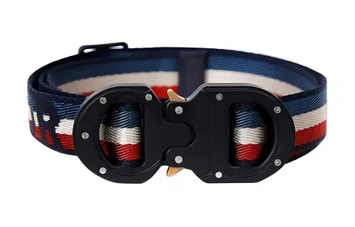 DIOR Polyamide Leather Belts Men's Red/White/Blue 