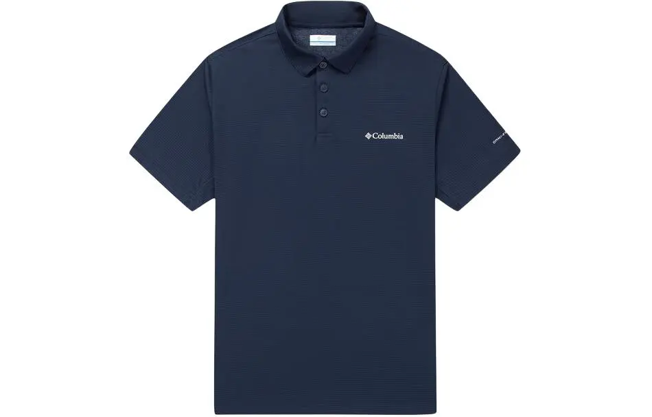 Columbia Polo Shirts Men's Blue Polo Collar Moderate Straight Fit
